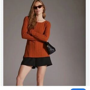 Anthropologie Ribbed Side-Slit Tunic